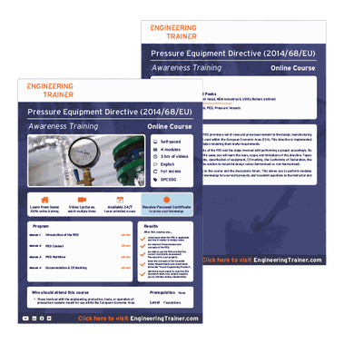 Course Brochure for Pressure Equipment Directive (2014/68/EU) Awareness Training