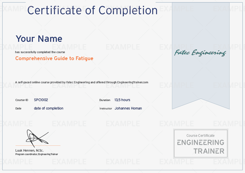 SPC1002 Certificate Example